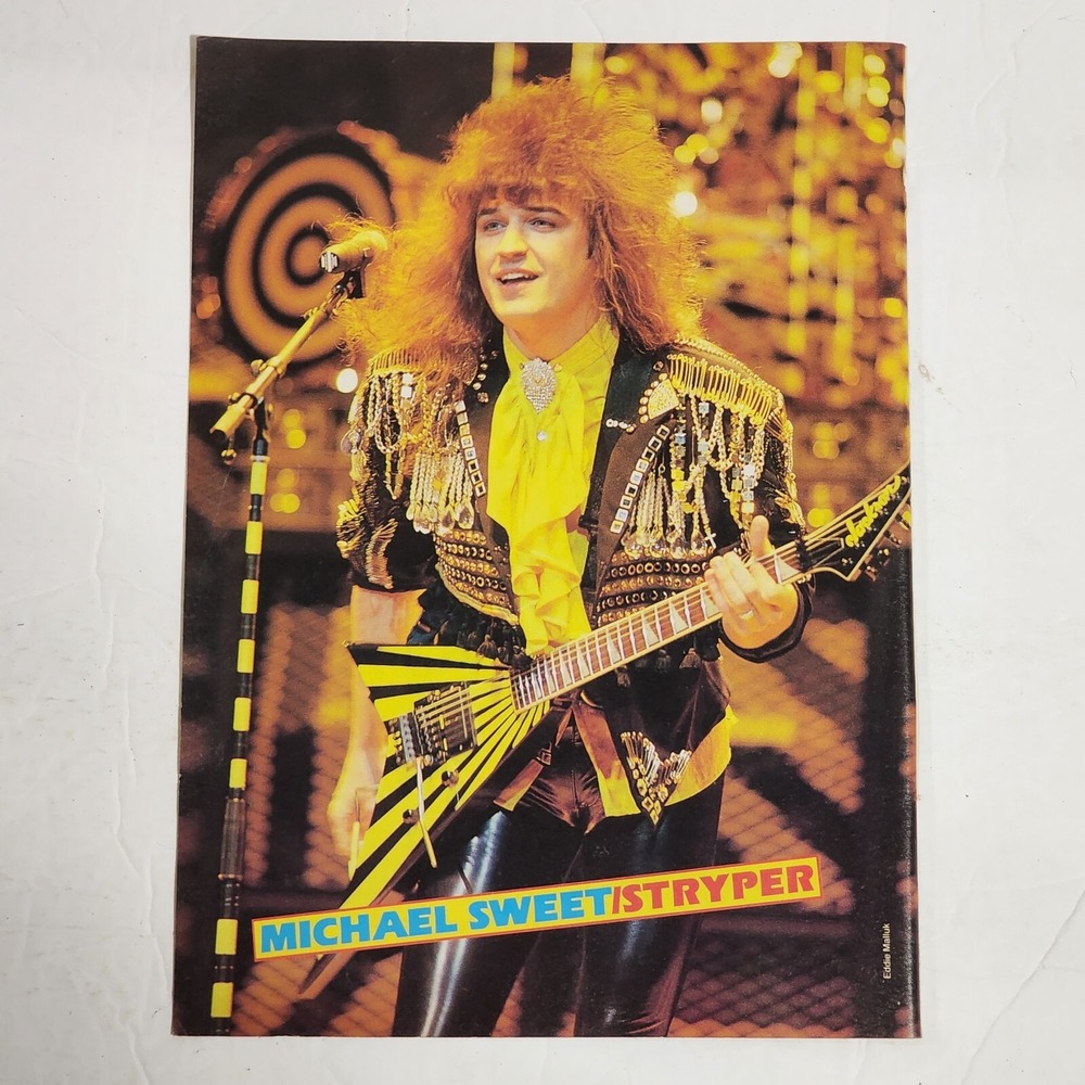 Michael Sweet STRYPER colorful pinup poster photo clipping vintage 80s 8x10